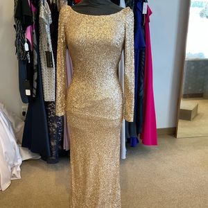 SORELLA VITA GOLD SEQUIN GOWN PROM/BRIDESMAID/MOB/SPECIAL OCCASION NWT